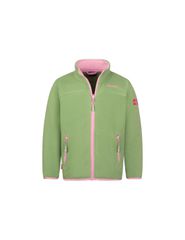 Trollkids Girls Oppdal Jacket XT sporty fleece jacket with zip green 415353