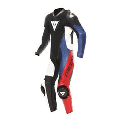 DEMON SPRINT DAINESE PERF 1PC LEATHER SUIT BLACK/WHITE/RED-LAVA