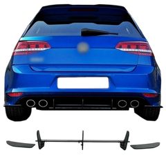 Diffuser Πίσω Προφυλακτήρα για Volkswagen Golf VII 7 2013-2017 για R Έκδοση Mat Black 3 Bars & 2 Side Splitters Από Πλαστικό, Κωδικός 0023189 1095634