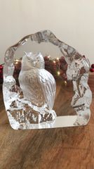 Mats Jonasson Målerås Sweden – Συλλεκτικό Στιβαρό Κρύσταλλο "Eagle Owl" (Large)