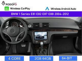 BMW Σειρά 1 E81/ E82 / E87 (2004-2011) Android οθόνη 9" 2+64GB Ασύρματο CarPlay & Aσύρματο Android Auto GPS WiFi EQ