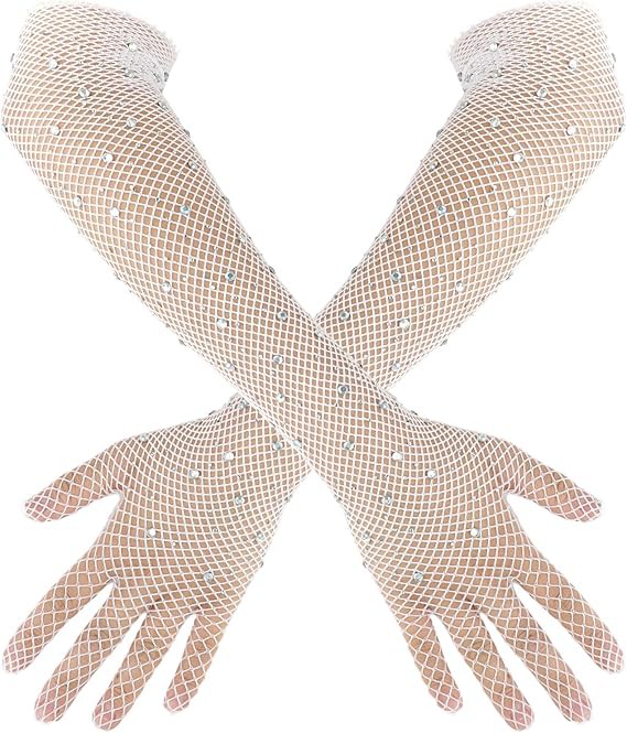 Sexy White Mesh Gloves