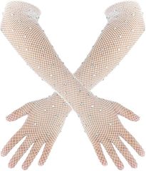 Sexy White Mesh Gloves