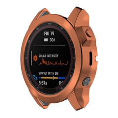 For Garmin Fenix 7X Pro Half Package Electroplated TPU Watch Protective Case(Gold)