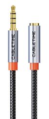 CABLETIME καλώδιο προέκτασης ήχου 3.5mm CT-AE35M, gold plated, 2m, μαύρο