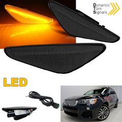 Πλαϊνά Φλας Φτερού Για Bmw X3 F25 LCΙ 14-17 X4 F26 Led Dynamic Smoke 2 Τεμάχια