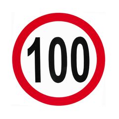 Αυτοκόλλητο Με Όριο Ταχύτητας 100 Απλό 15cm Σ.Π.504 1 Τεμάχιο