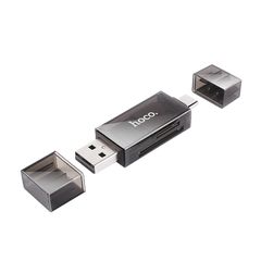 Αναγνώστης Κάρτας Μνήμης Hoco DHD01 USB 2.0 και USB-C σε SD Κάρτα 480Mbps με 2TB Μέγιστη Χωρητικότητα Μαύρο