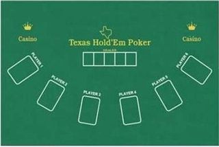 Τσόχα Black Jack Texas Hold'Em Poker Διπλής Όψης 6 Παιχτών Πράσινο