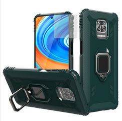 For Xiaomi Pocophone M2 Pro Xiaomi Pocophone M2 Pro Carbon Fiber Protective Case with 360 Degree Rotating Ring Holder(Green)