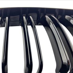 Καρδιές Μάσκας Για Bmw 3 E46 03-06 CoupeCabrio M4 Look Με Διπλή Γρίλια Μαύρο Γυαλιστερό 2 Τεμάχια-thumb-5