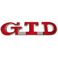 Αυτοκόλλητο Σήμα "GTD" Κόκκινο - Ασημί 9x2.2cm 1Τμχ