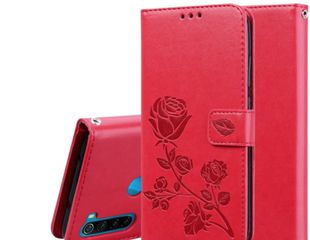 For Xiaomi Redmi Note 8 Rose Embossed Horizontal Flip PU Leather Case, with Holder & Card Slots & Wallet(Red)