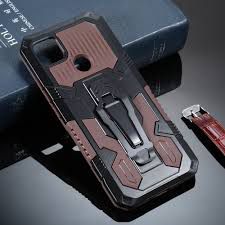 For Xiaomi Redmi 9C Armor Warrior Shockproof PC + TPU Protective Case(Coffee)