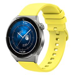 For Huawei Watch GT3 Pro 46mm 22mm Solid Color Soft Silicone Watch Band(Yellow)