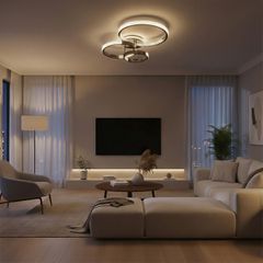 Φωτιστικό Οροφής LED 100W 10000lm 360° AC 220-240V IP20 Ρυθμιζόμενο Λευκό CCT με Χειριστήριο από 2700K έως 6000K Dimmable - Lumileds SMD Chip - Μαύρο Ματ - Μ80 x Π50 x Υ20cm - 3 Χρόνια Εγγύηση