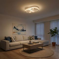 Φωτιστικό Οροφής LED 67W 6700lm 360° AC 220-240V IP20 Ρυθμιζόμενο Λευκό CCT με Χειριστήριο από 2700K έως 6000K Dimmable - Lumileds SMD Chip - Λευκό Ματ - Μ60 x Π40 x Υ14cm - 3 Χρόνια Εγγύηση