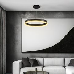 Κρεμαστό Φωτιστικό Οροφής LED 45W 4500lm 120° AC 220-240V IP20 Ρυθμιζόμενο Λευκό CCT με Χειριστήριο από 2700K έως 6000K Dimmable - Lumileds SMD Chip - Μαύρο Ματ - Μ60 x Π60 x Υ6.5cm - 3 Χρόνια Εγγύηση