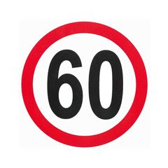 Αυτοκόλλητο Με Όριο Ταχύτητας 60 Απλό 15cm Σ.Π.506 1 Τεμάχιο