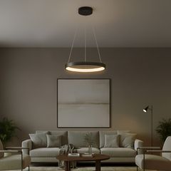 kelvo® NEMESIS KLV-101-0208 Κρεμαστό Φωτιστικό Οροφής LED 45W 4500lm 180° AC 220-240V IP20 Ρυθμιζόμενο Λευκό CCT με Χειριστήριο από 2700K έως 6000K Dimmable - Lumileds SMD Chip - Μαύρο Ματ - Μ60 x Π60