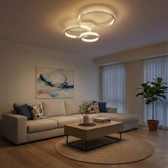kelvo® DIAMOND KLV-101-0227 Φωτιστικό Οροφής LED 100W 10000lm 360° AC 220-240V IP20 Ρυθμιζόμενο Λευκό CCT με Χειριστήριο από 2700K έως 6000K Dimmable - Lumileds SMD Chip - Λευκό Ματ - Μ80 x Π50 x Υ20c