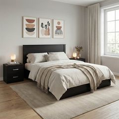 Σετ Κρεβατοκάμαρας Athos Wenge με Κρεβάτι 140x200εκ Σετ 3τεμ