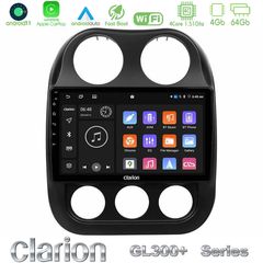 Clarion GL300+ Series 4Core Android11 4+64GB Jeep Compass 2012-2016 Navigation Multimedia Tablet 9"