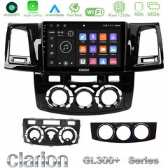 Clarion GL300+ Series 4Core Android11 4+64GB Toyota Hilux 2007-2016 Navigation Multimedia Tablet 9"
