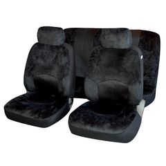 Καλύμματα Σετ Universal με Αποσπώμενο Κεφαλάρι (Alcantara) 6 τεμ - ΜΑΥΡΟ