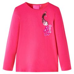 vidaXL Μπλουζάκι Παιδικό Μακρυμάνικο Έντονο Ροζ 104