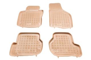 Λαστιχένια πατάκια VW Golf 5 / 6 / VW Jetta / Seat Leon (2004-2012) / VW Scirocco / Skoda Octavia 2 (2004-2013) - τύπου σκαφάκι - μπεζ - 4τμχ., Rezaw Plast