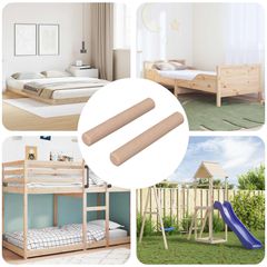 vidaXL Ξύλινοι Δακτύλιοι 2 pcs Φυσικό Ø 6 x 40 mm Στερεό ξύλο