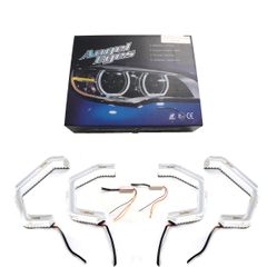 Δαχτυλίδια BMW F30 angel eyes - U-Design - με 2 χρώματα και λειτουργία φλας (λευκό και κίτρινο)