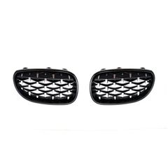 Μάσκα BMW E60 (2003-2010) - μαύρη / χρωμιού Diamond design - 2τμχ.