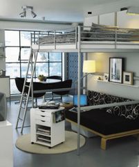 Κρεβάτι διπλό IKEA LOFT 140x200 ΜΕ ΣΤΡΩΜΑ