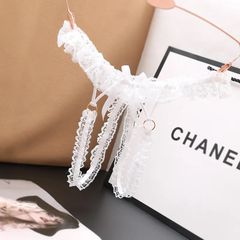 Women Sexy Lace White Thong os