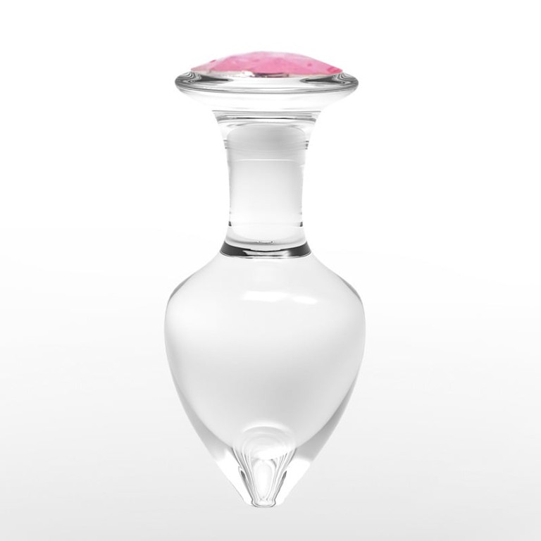 Diamond Glass Butt Plug Pink L