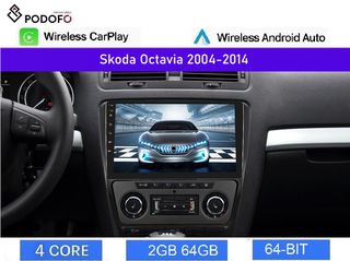 Skoda Octavia (2004-2014) Οθόνη 10.1" Android Car Radio 2+64GB Ασύρματο CarPlay & Aσύρματο Android Auto GPS WiFi EQ