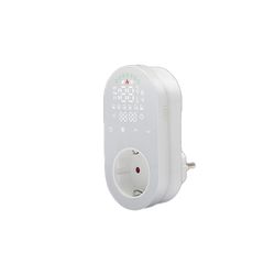 Smart Wifi ψηφιακός θερμοστάτης πρίζας EGER BHT 12W 16Α τύπου Suko με οθόνη λευκός