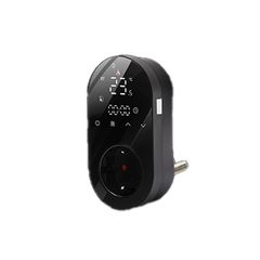 Smart Wifi ψηφιακός θερμοστάτης πρίζας EGER BHT 12B 16Α τύπου Suko με οθόνη μαύρος