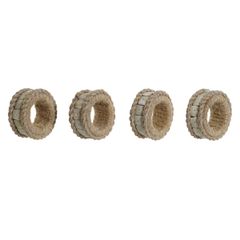 Ροδέλα σερβιέτας DKD Home Decor Φυσικό Γιούτα Ρητίνη Αλουμίνιο 6 x 3 x 6 cm 4 Τεμάχια