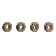 Ροδέλα σερβιέτας DKD Home Decor Φυσικό Γιούτα Ξύλο από Μάνγκο 6 x 3 x 6 cm 4 Τεμάχια