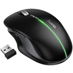 Ασύρματο Επαναφορτιζόμενο Ποντίκι Hoco GM40 Dixon RGB Wireless 2.4GHz Bluetooth 5.0 με 7 Πλήκτρα 1600 DPI Μαύρο