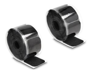 POWERTECH αυτοκόλλητα τύπου Velcro TIES-067 σε ρολό 5m, 45x50mm, μαύρο