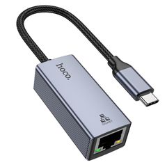 Αντάπτορας Hoco UA37 USB-C σε RJ45 OTG 10/100/1000Mbps 12cm Γκρι