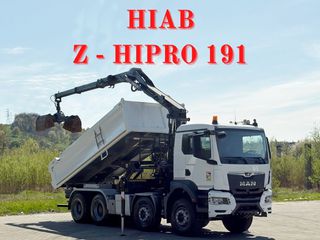 Ανατροπή + Γερανός MAN 2022 TGS 35.470 * HIAB Z - HIPRO 191 * 8x4