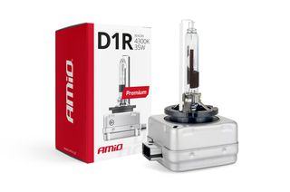 Amio - Λάμπα Xenon D1R 4300K 35W 12V Premium για αντικατάσταση εργοστασιακών και aftermarket xenon με φυσικό φωτισμό και σταθερή απόδοση με ενσωματωμένο igniter - 1 Τεμ. (01966/AM)