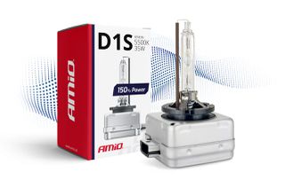 Amio - Λάμπα Xenon D1S 5500K 35W 12V 150% Power για αντικατάσταση εργοστασιακών και aftermarket xenon με έως 50% περισσότερο φως και καθαρή δέσμη - 1 Τεμ. (01968/AM)