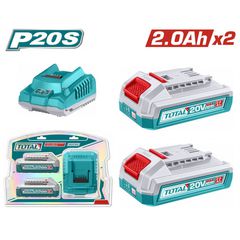 TFBCPK2212E Σετ Μπαταρίες & Φορτιστής 20V (2x2Ah) - 18V - TOTAL (#TFBCPK2212E)