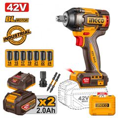 CIWLI42602E Μπουλονόκλειδο Κρουστικό Μπαταρίας 42V (2x2.0Ah) - ΜΕ ΜΠΑΤΑΡΙΑ & ΦΟΡΤΙΣΤΗ - INGCO (#CIWLI42602E)